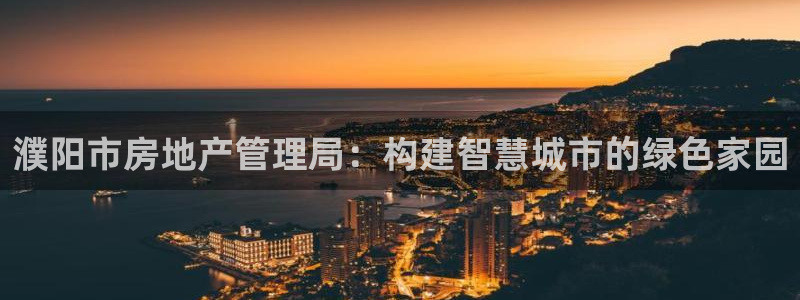 风暴娱乐求333OOf：濮阳市房地产管理局：构建智慧城市的绿