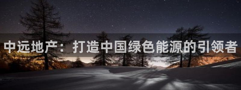 风暴娱乐平台地址：中远地产：打造中国绿色能源的引领者