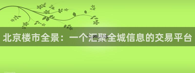 风暴娱乐代理登录：北京楼市全景：一个汇聚全城信息的交易平台